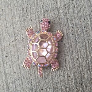 Cotton Candy Pink Turtle Brooch NWT